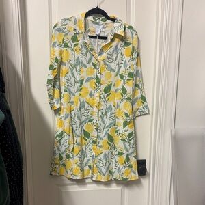 Martha Stewart Yellow and Green Floral Dress